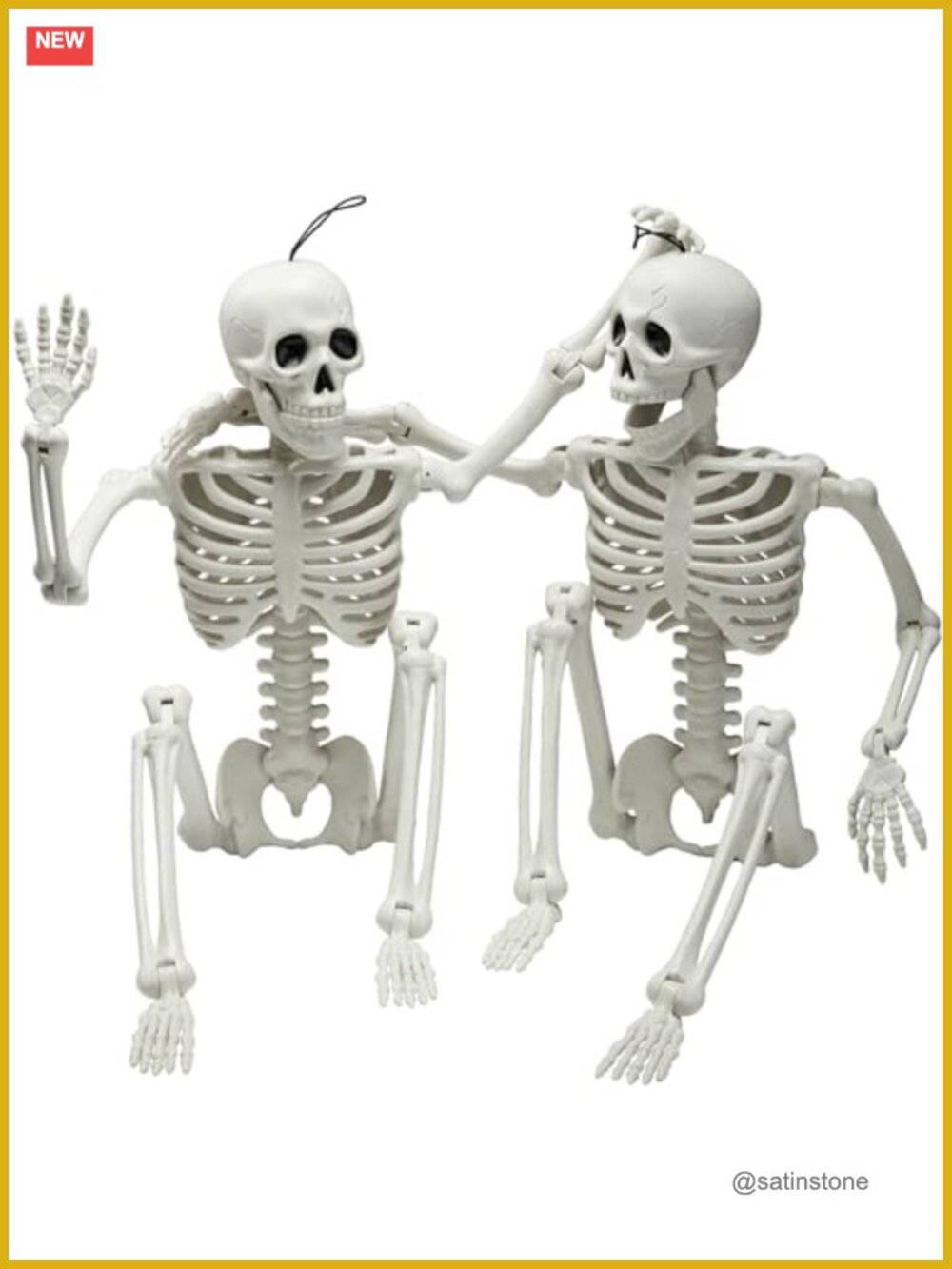 2 FT Posable Skeleton Decor Halloween Indoor Outdoor Plastic Bones Party Prop